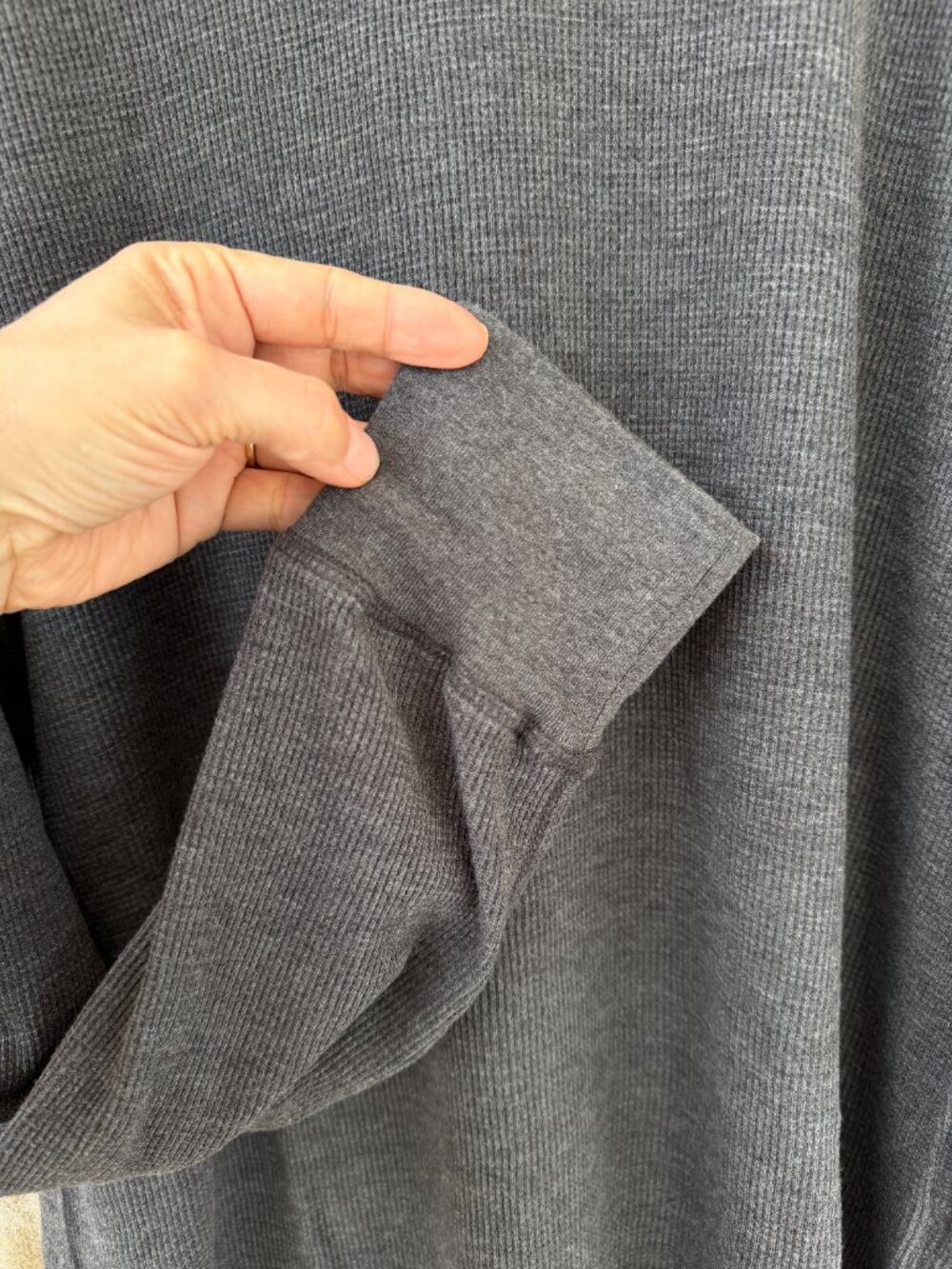 BDG Urban Outfitters Baselayer Thermal Long Sleeve Tee - Grey - XL - Picture 5 of 15